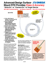 Thumbnail of document Data Sheet - SA1-RTD Self-Adhesive Polyimide Fast Response RTD